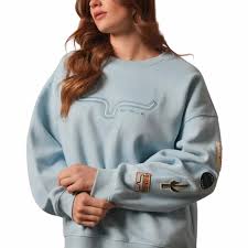 Kimes Ranch Women's Saguaro Patch Crew Neck Sweatshirt - Faded Denim