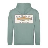 LOCAL BOY Geo Trout Cotton Hoodie-GREEN