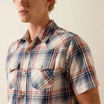 Ariat Men's Retro Haines Fitted Shirt-WHITE PLAID