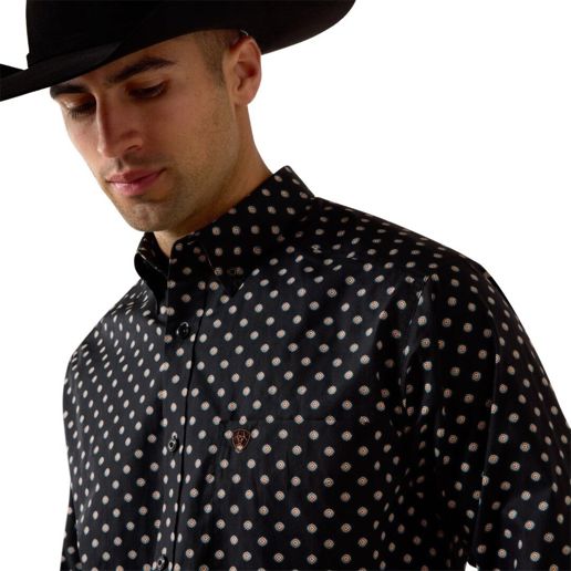 Ariat Men's Larsen Classic Fit Shirt Black Geo Print