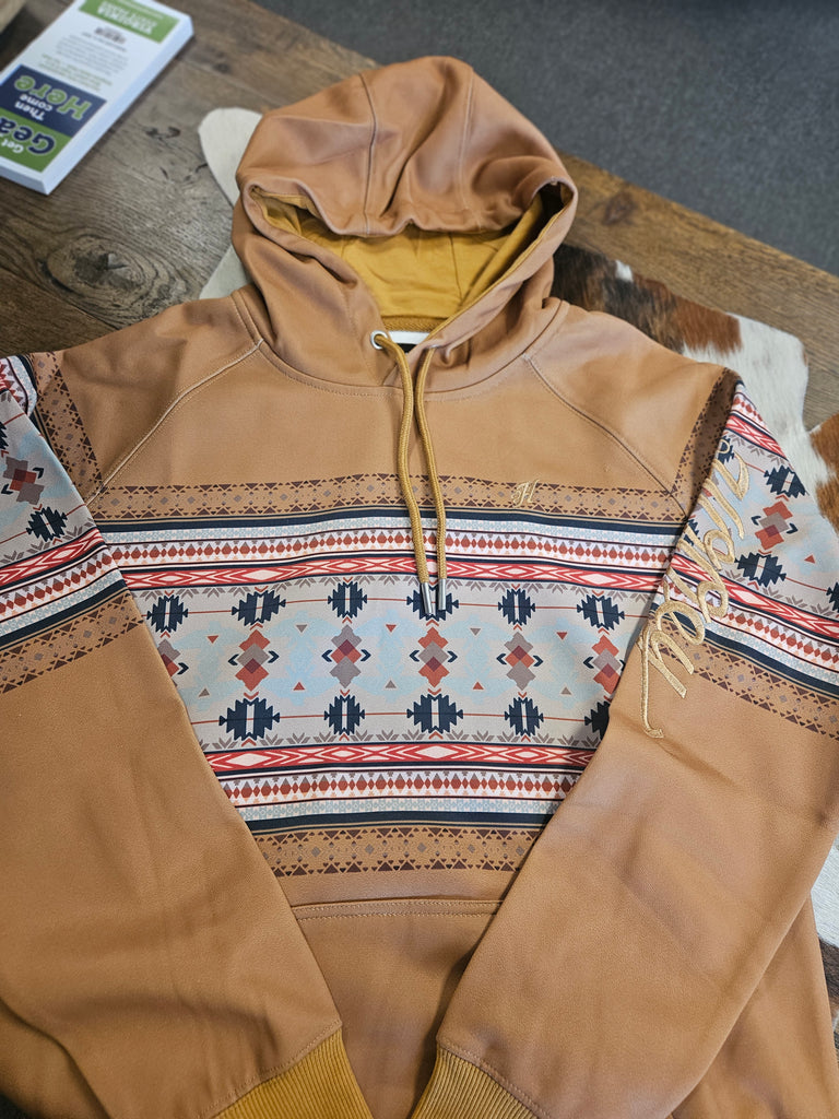 HOOEY WOMENS LEGENDARY TAN HOODY WITH THUNDERBIRD PATTERN