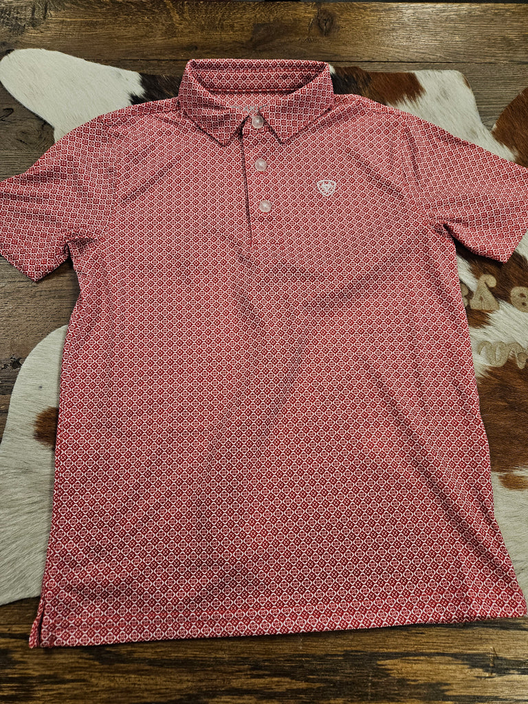 Ariat Boys' Geo Print Short Sleeve Button-Down Polo