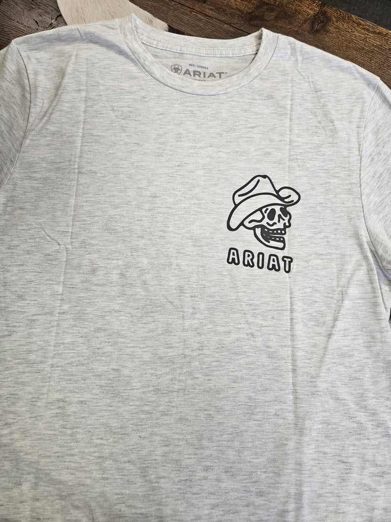 Ariat Mens Drinking Buddies SS T-Shirt Oatmeal Heather