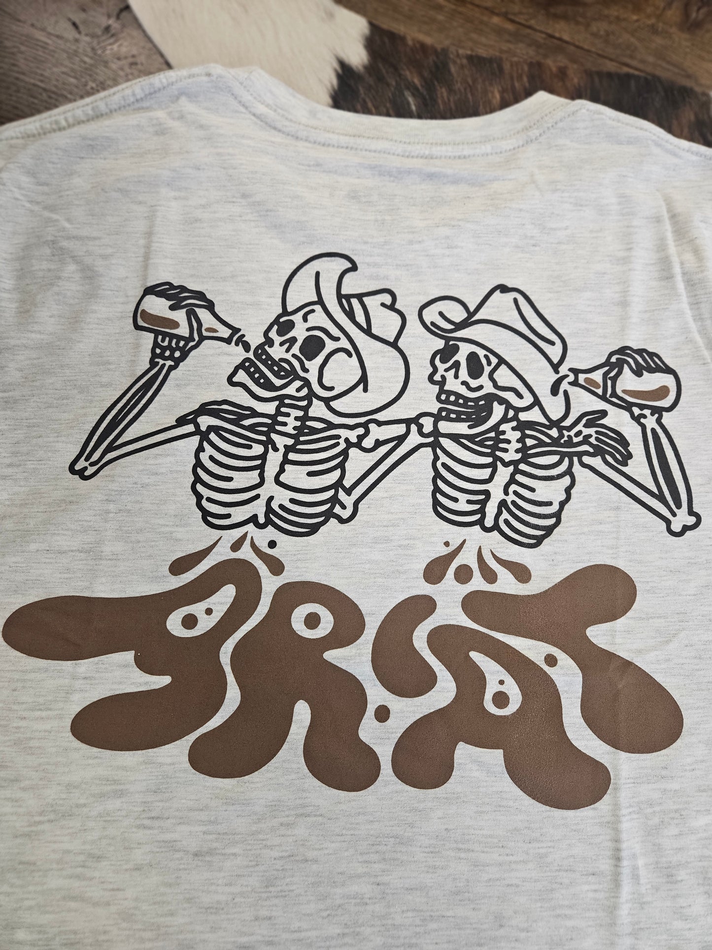 Ariat Mens Drinking Buddies SS T-Shirt Oatmeal Heather