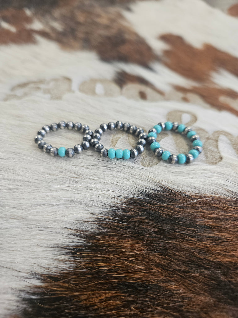 BOHO SOL TRIPLE TURQUOISE STRETCHY RNG