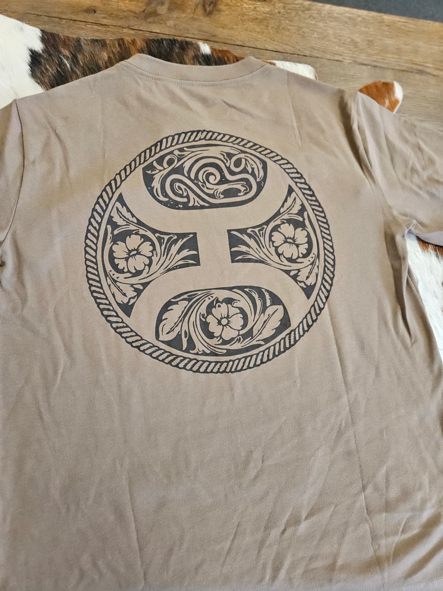 HOOEY WOMENS CONCHO SHITAKE BROWN TSHIRT