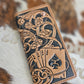 HOOEY GAMBLER TAN PLAYING CARD EMBOSSED RODEO WALLET