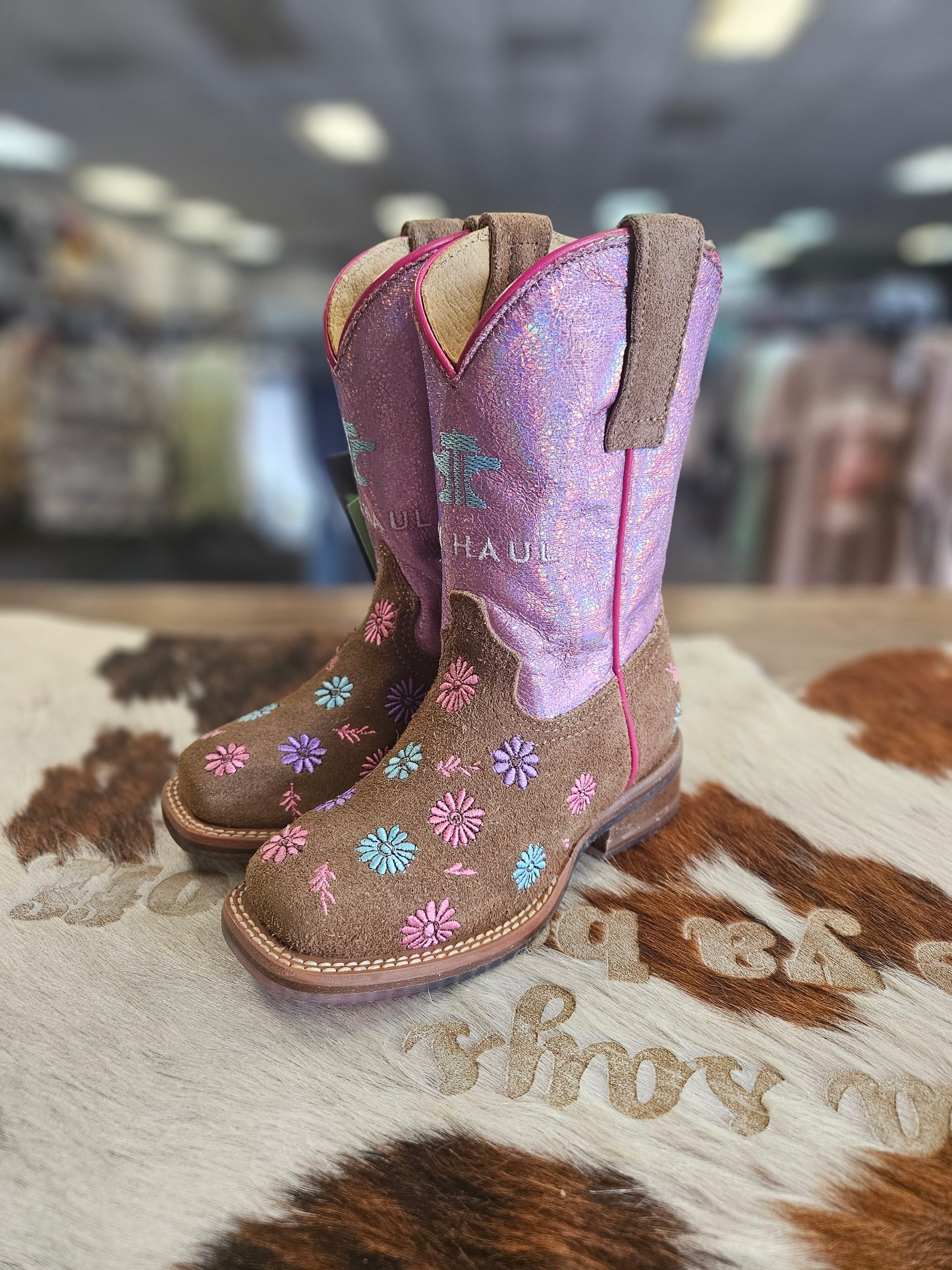 TIN HAUL GIRLS DAISY BLOSSOM FLORAL PONY BOOT