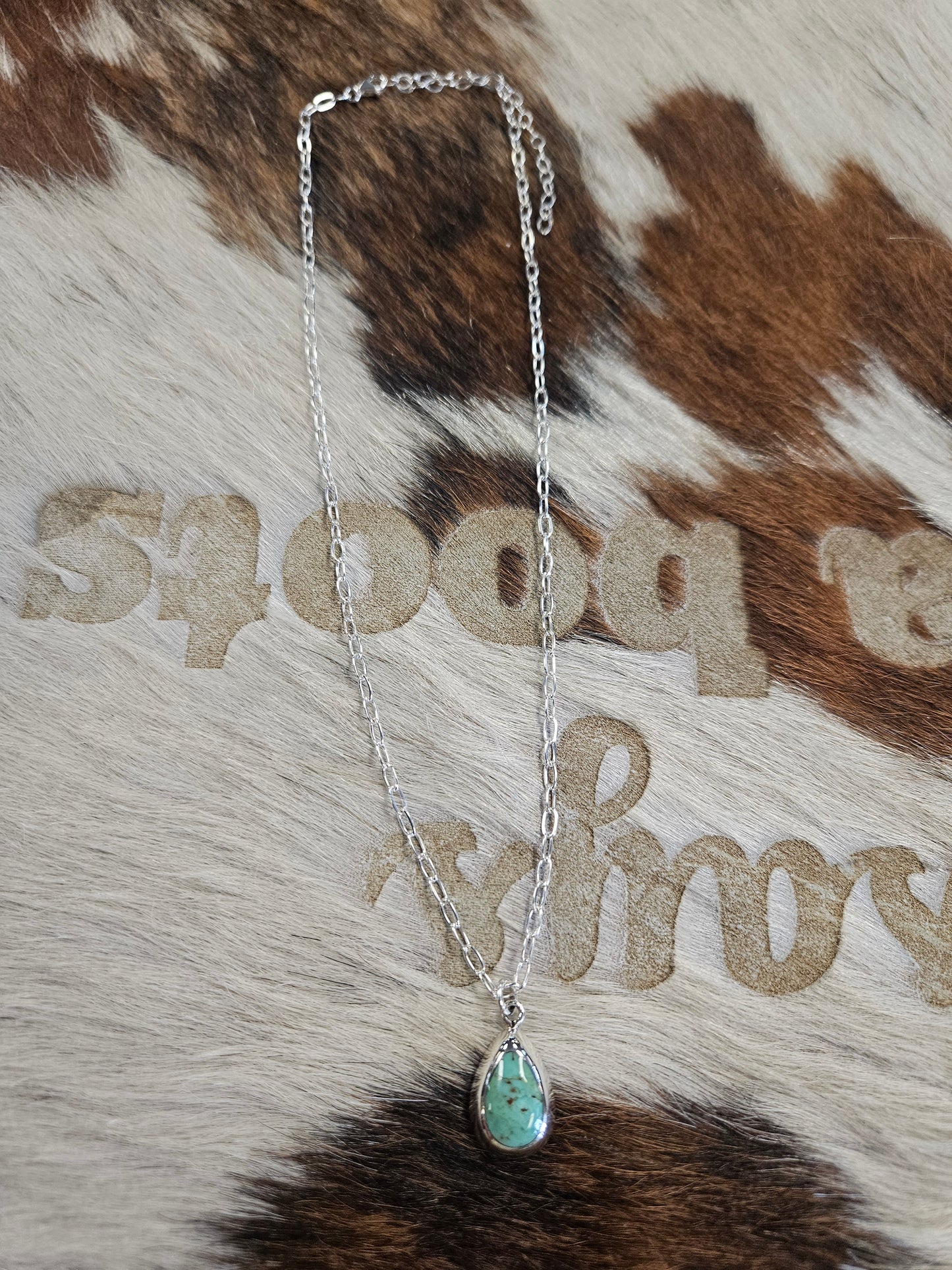 BOHO SOL TEARDROP PAPERCLIP DAINTY NECKLACE STERLING SILVER