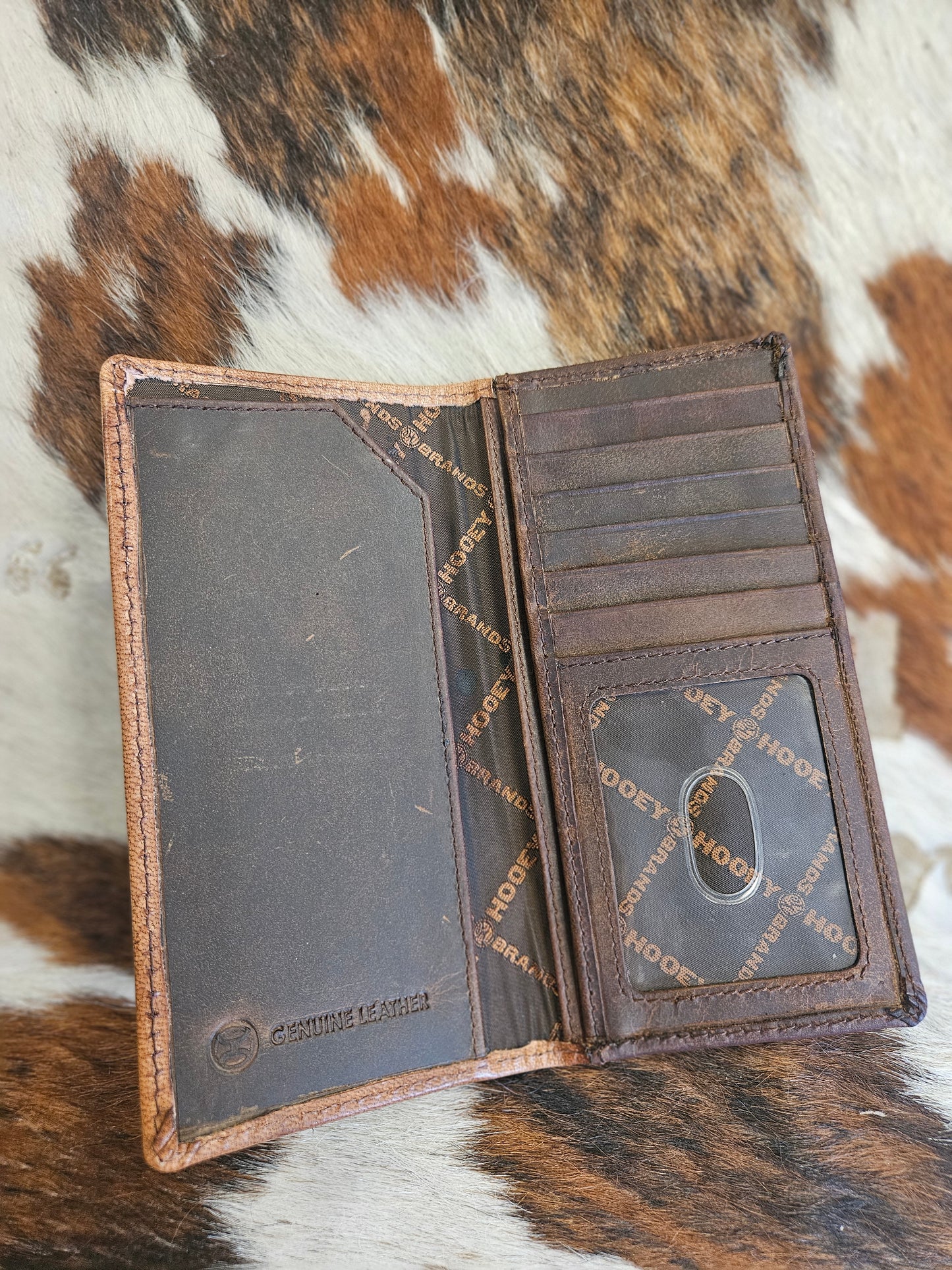 HOOEY GAMBLER TAN PLAYING CARD EMBOSSED RODEO WALLET
