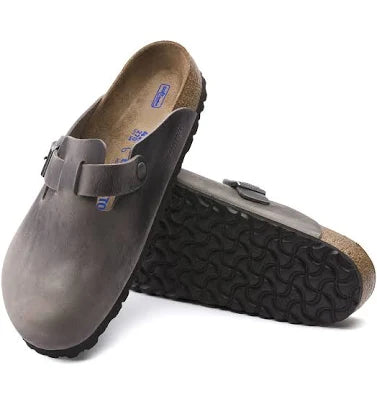 BIRKENSTOCK Boston Soft Footbed Oiled Leather Clogs-IRON