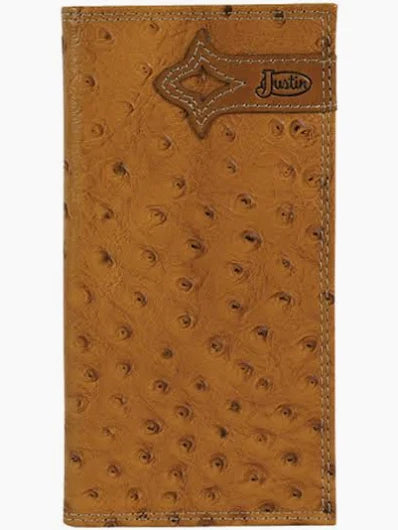 Justin Ostrich Print Rodeo Wallet