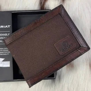 Ariat Men's Logo Brown Bifold Wallet A3551802