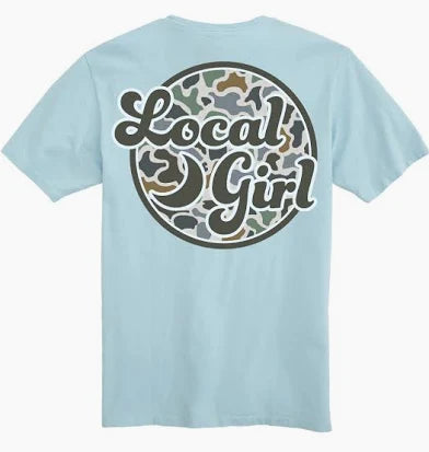 LOCAL GIRL Camo Patch LCF Bluff SS Tee Color: Chambray