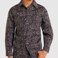ROCK & ROLL Boys' Black Paisley Print Long Sleeve Snap Shirt