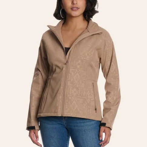 Hooey Women’s Tan Aztec Print Softshell Jacket
