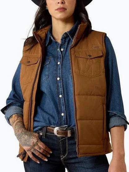 Ariat Ladies CONCEALED CARRY Dachshund Grizzly Quilted Vest 10079655