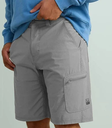 HUK Men's Next Level 10.5-inch Short-Overcast Grey or Khaki