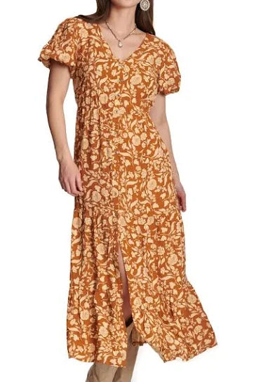 Cotton & Rye Women's Rust Floral Print Dress