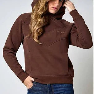 KIMES Ella Hooded Henley Sweatshirt BROWN