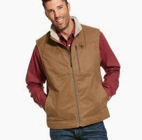 Ariat® Men's Cub Brown Grizzly Canvas Vest 10028416