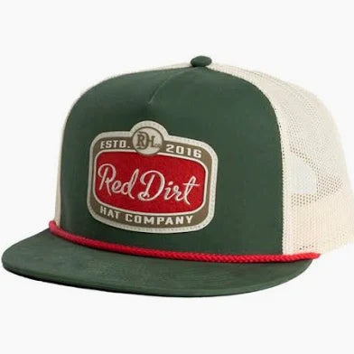 Red Dirt Mens Gitty Up Flat Cap Green/Khaki - RDHC520