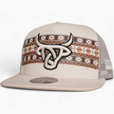 Lost Calf 3D Logo Aztec Cream - Hats Cap - Luka Cream Flat