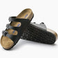 BIRKENSTOCK FLORIDA BLACK BIRKO-FLOR SOFT FOOTBED SANDAL