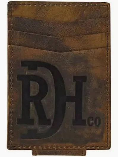 Red Dirt Hat Co Western Mens Money Clip Leather Logo Brown 22228875M3