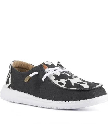 HEY DUDE WENDY ANIMAL BLACK/COW