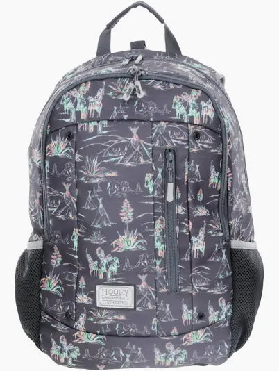 Hooey Charcoal and Gray Rockstar Printed Backpack
