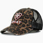 Ariat Embroidered Logo Black Cheetah Ponytail Cap A300031001