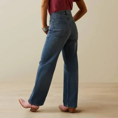 Ariat Women's Dark Wash Ultra High Rise Tomboy Relaxed Straight Denim Jeans