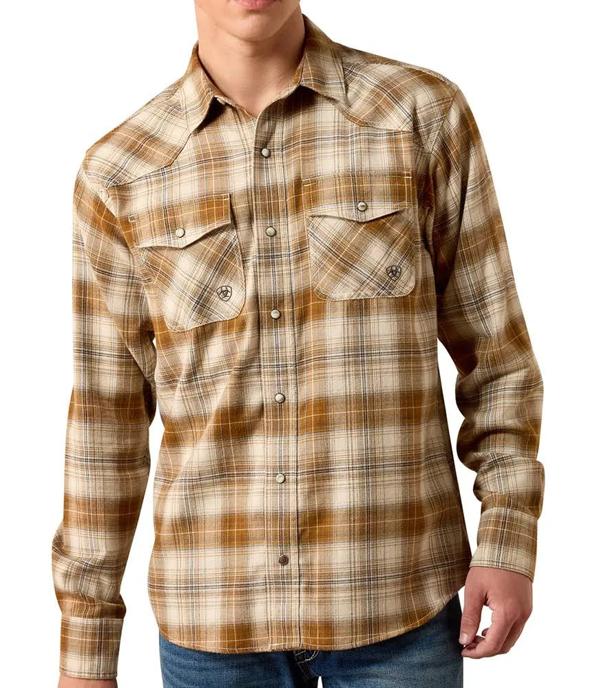 Ariat Retro Hayes Fitted Snap Shirt – Peyote Plaid