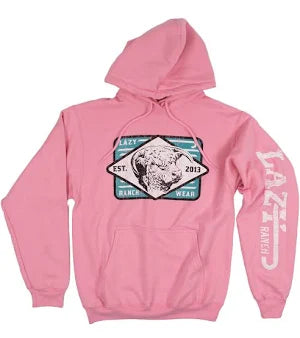 Lazy J Ranch Iron Horn Long Sleeve Hoodie - Pink