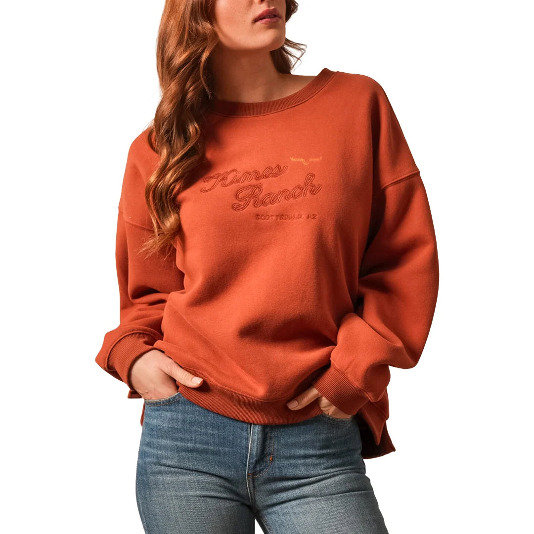 Kimes Ranch Ladies Solana Burnt Red Pullover