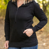 SCUBA WOMENS HALFZIP BLACK HOODIE