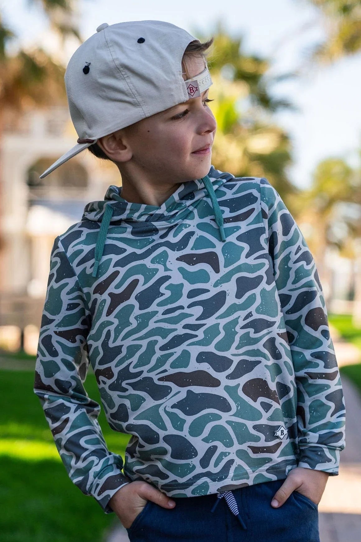 BURLEBO Youth Performance Hoodie - RETRO DUCK CAMO