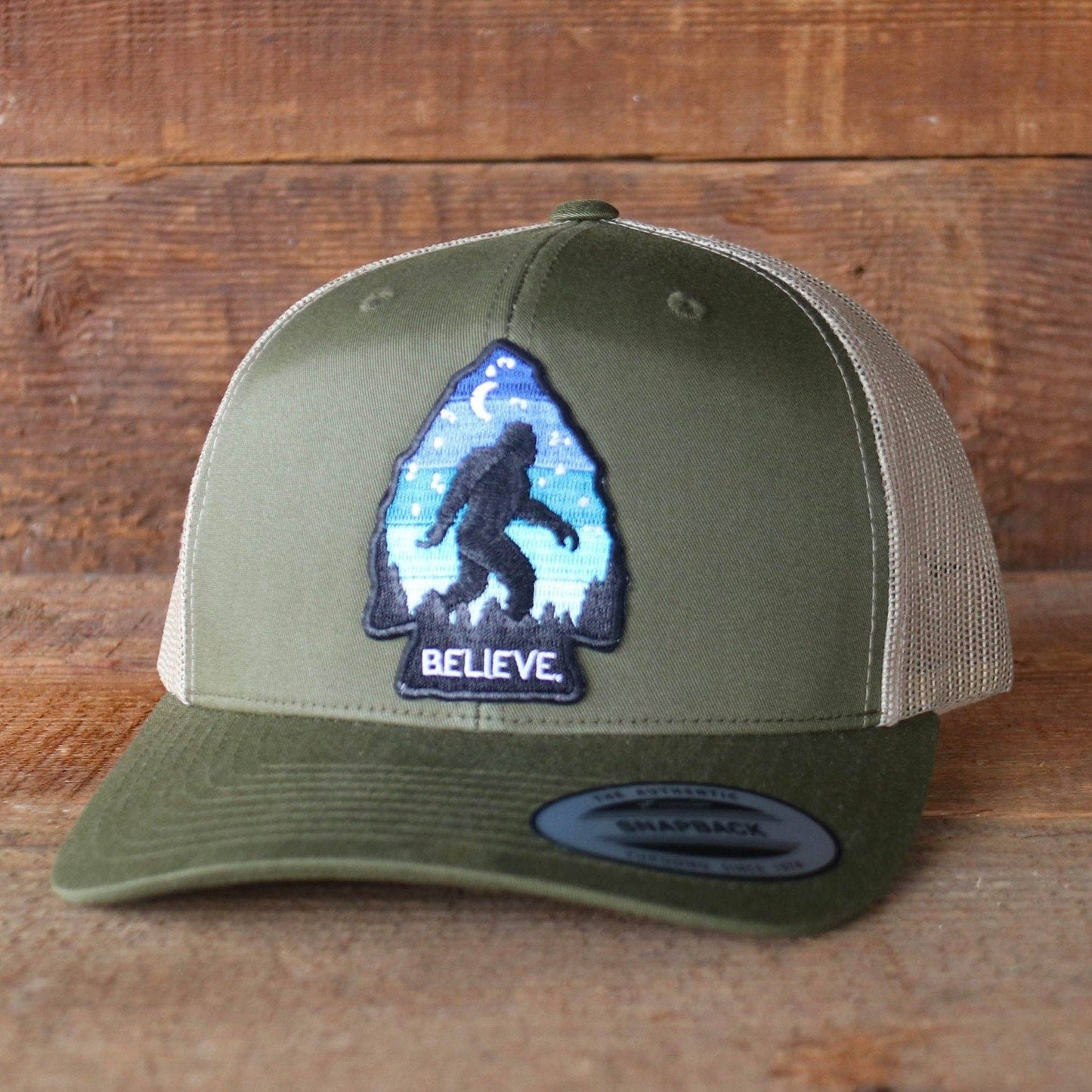 Bigfoot Believe Hat - Moss green/khaki