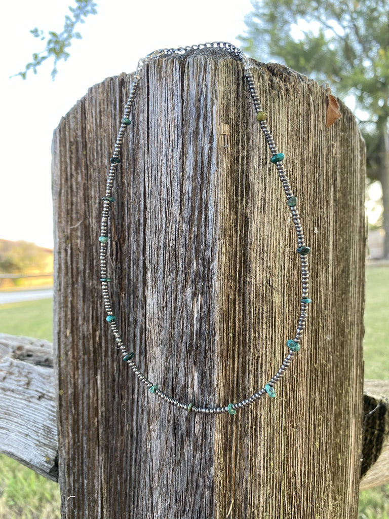 Natural Turquoise and Seed Beads Choker