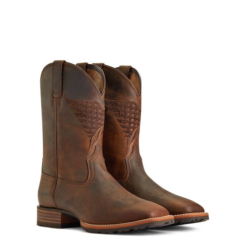 ARIAT MENS HYBRID FLY HIGH BOOT (DISTRESSED BROWN)