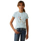 ARIAT GIRLS TIME TO SHOW SS SHIRT (HEATHER MOSAIC BLUE)