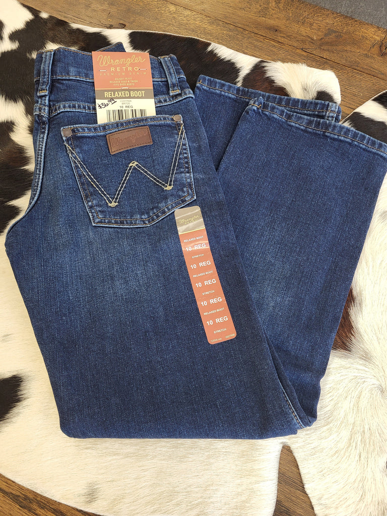 WRANGLER BOYS RETRO RELAXED FIT BOOT CUT JEANS