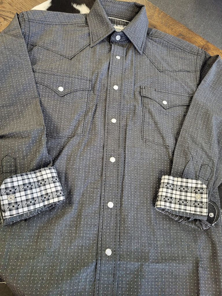 PANHANDLE MENS LS 2 POCKET SNAP SHIRT (BLACK)