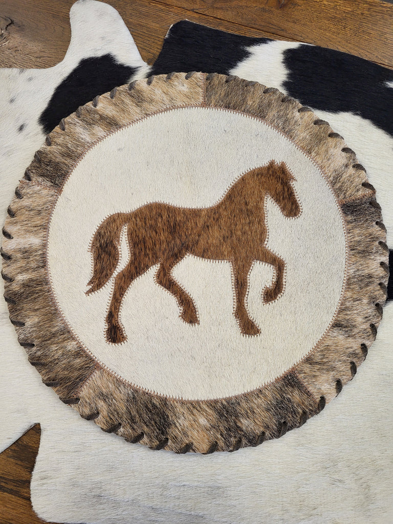 COWHIDE 16" ROUND PLACEMAT