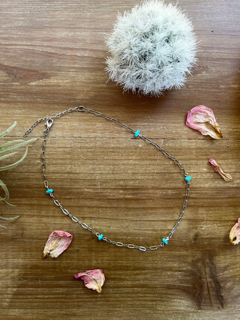 THE DOLLY(14 inch chain choker and American turquoise)