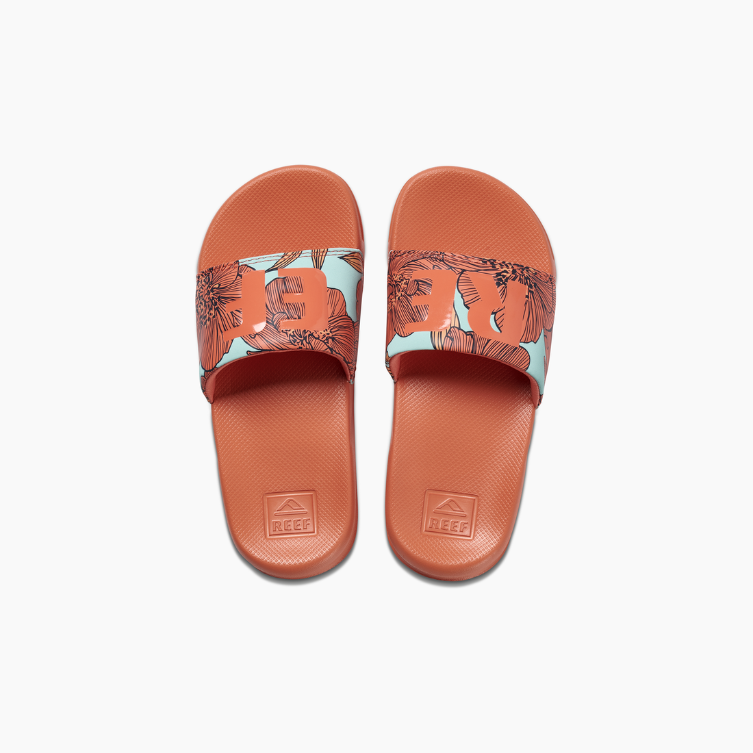 REEF KIDS ONE SLIDE SANDALS (CORAL BLOSSO)