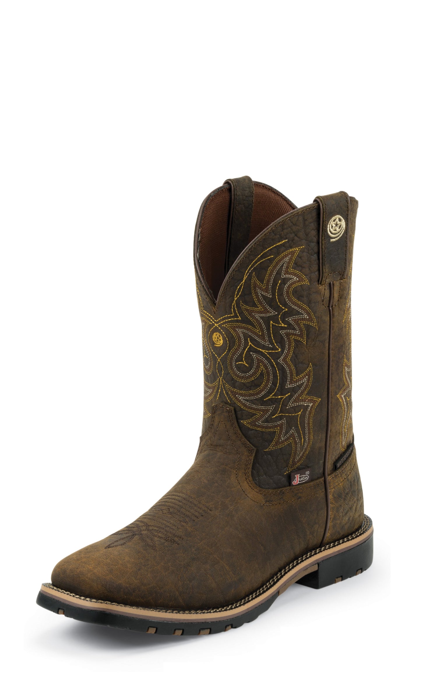 Justin Men's Boots - George Strait Fireman H2O - Weathered Bark Crazy Horse GS9050