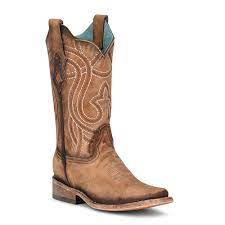 CORRAL WOMENS SHEDRON EMBROIDERY SQ TOE