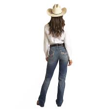 ROCK & ROLL WOMENS COWHIDE APPLIQUE RIDING JEANS